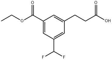 Ethyl 3-(2-carboxyethyl)-5-(difluoromethyl)benzoate 结构式