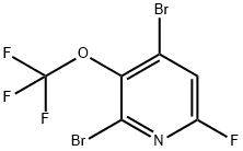 2,4-Dibromo-6-fluoro-3-(trifluoromethoxy)pyridine 结构式