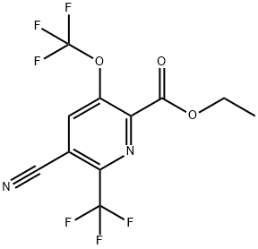 Ethyl 3-cyano-5-(trifluoromethoxy)-2-(trifluoromethyl)pyridine-6-carboxylate 结构式