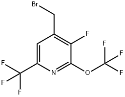 4-(Bromomethyl)-3-fluoro-2-(trifluoromethoxy)-6-(trifluoromethyl)pyridine 结构式