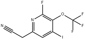 2-Fluoro-4-iodo-3-(trifluoromethoxy)pyridine-6-acetonitrile 结构式