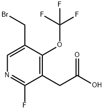 5-(Bromomethyl)-2-fluoro-4-(trifluoromethoxy)pyridine-3-acetic acid 结构式