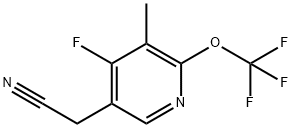 4-Fluoro-3-methyl-2-(trifluoromethoxy)pyridine-5-acetonitrile 结构式