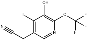 3-Hydroxy-4-iodo-2-(trifluoromethoxy)pyridine-5-acetonitrile 结构式