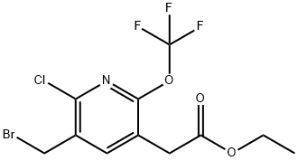 Ethyl 3-(bromomethyl)-2-chloro-6-(trifluoromethoxy)pyridine-5-acetate 结构式