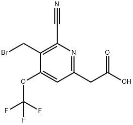 3-(Bromomethyl)-2-cyano-4-(trifluoromethoxy)pyridine-6-acetic acid 结构式