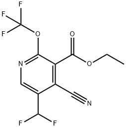Ethyl 4-cyano-5-(difluoromethyl)-2-(trifluoromethoxy)pyridine-3-carboxylate 结构式