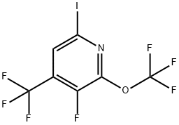 3-Fluoro-6-iodo-2-(trifluoromethoxy)-4-(trifluoromethyl)pyridine 结构式