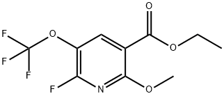 Ethyl 2-fluoro-6-methoxy-3-(trifluoromethoxy)pyridine-5-carboxylate 结构式
