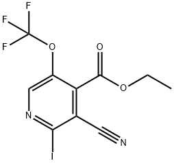 Ethyl 3-cyano-2-iodo-5-(trifluoromethoxy)pyridine-4-carboxylate 结构式