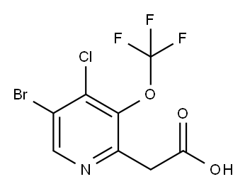 5-Bromo-4-chloro-3-(trifluoromethoxy)pyridine-2-acetic acid 结构式