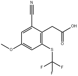 2-Cyano-4-methoxy-6-(trifluoromethylthio)phenylacetic acid 结构式
