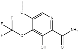 3-Hydroxy-5-methoxy-4-(trifluoromethoxy)pyridine-2-carboxamide 结构式