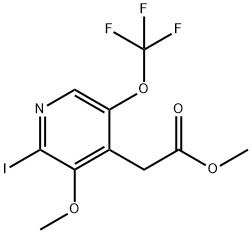 Methyl 2-iodo-3-methoxy-5-(trifluoromethoxy)pyridine-4-acetate 结构式