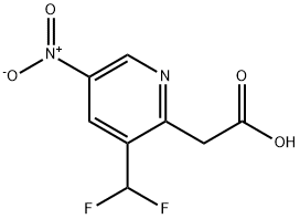 3-(Difluoromethyl)-5-nitropyridine-2-acetic acid 结构式