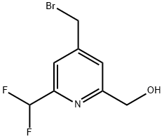 4-(Bromomethyl)-2-(difluoromethyl)pyridine-6-methanol 结构式