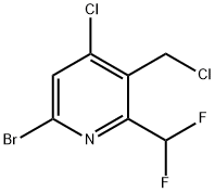 6-Bromo-4-chloro-3-(chloromethyl)-2-(difluoromethyl)pyridine 结构式