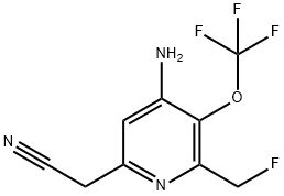 4-Amino-2-(fluoromethyl)-3-(trifluoromethoxy)pyridine-6-acetonitrile 结构式