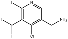 5-(Aminomethyl)-4-chloro-3-(difluoromethyl)-2-iodopyridine 结构式
