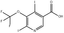 2,4-Diiodo-3-(trifluoromethoxy)pyridine-5-carboxylic acid 结构式