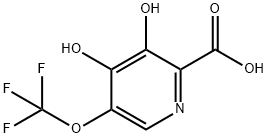 3,4-Dihydroxy-5-(trifluoromethoxy)pyridine-2-carboxylic acid 结构式