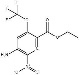 Ethyl 3-amino-2-nitro-5-(trifluoromethoxy)pyridine-6-carboxylate 结构式