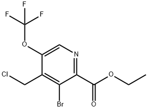 Ethyl 3-bromo-4-(chloromethyl)-5-(trifluoromethoxy)pyridine-2-carboxylate 结构式