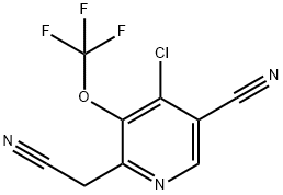 4-Chloro-5-cyano-3-(trifluoromethoxy)pyridine-2-acetonitrile 结构式