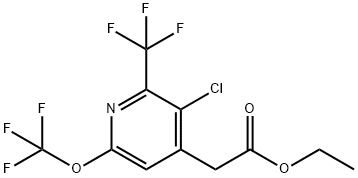 Ethyl 3-chloro-6-(trifluoromethoxy)-2-(trifluoromethyl)pyridine-4-acetate 结构式