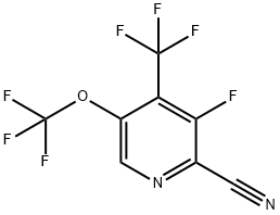 2-Cyano-3-fluoro-5-(trifluoromethoxy)-4-(trifluoromethyl)pyridine 结构式