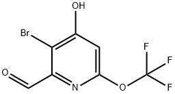 3-Bromo-4-hydroxy-6-(trifluoromethoxy)pyridine-2-carboxaldehyde 结构式