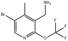 3-(Aminomethyl)-5-bromo-4-methyl-2-(trifluoromethoxy)pyridine 结构式