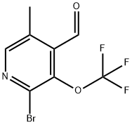 2-Bromo-5-methyl-3-(trifluoromethoxy)pyridine-4-carboxaldehyde 结构式