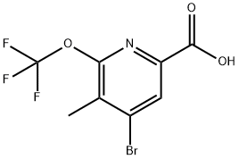 4-Bromo-3-methyl-2-(trifluoromethoxy)pyridine-6-carboxylic acid 结构式