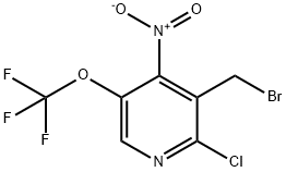 3-(Bromomethyl)-2-chloro-4-nitro-5-(trifluoromethoxy)pyridine 结构式