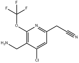 3-(Aminomethyl)-4-chloro-2-(trifluoromethoxy)pyridine-6-acetonitrile 结构式