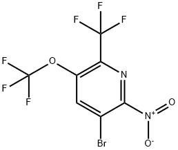 3-Bromo-2-nitro-5-(trifluoromethoxy)-6-(trifluoromethyl)pyridine 结构式