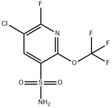 3-Chloro-2-fluoro-6-(trifluoromethoxy)pyridine-5-sulfonamide 结构式