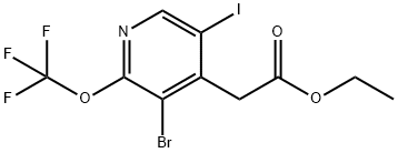Ethyl 3-bromo-5-iodo-2-(trifluoromethoxy)pyridine-4-acetate 结构式