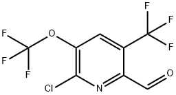 2-Chloro-3-(trifluoromethoxy)-5-(trifluoromethyl)pyridine-6-carboxaldehyde 结构式