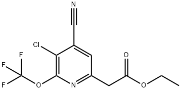 Ethyl 3-chloro-4-cyano-2-(trifluoromethoxy)pyridine-6-acetate 结构式