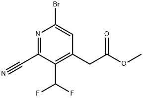 Methyl 6-bromo-2-cyano-3-(difluoromethyl)pyridine-4-acetate 结构式