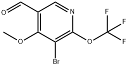 3-Bromo-4-methoxy-2-(trifluoromethoxy)pyridine-5-carboxaldehyde 结构式