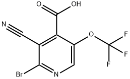 2-Bromo-3-cyano-5-(trifluoromethoxy)pyridine-4-carboxylic acid 结构式