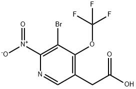 3-Bromo-2-nitro-4-(trifluoromethoxy)pyridine-5-acetic acid 结构式