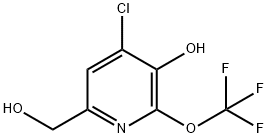 4-Chloro-3-hydroxy-2-(trifluoromethoxy)pyridine-6-methanol 结构式