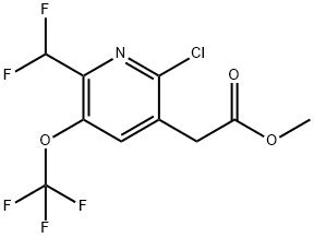 Methyl 2-chloro-6-(difluoromethyl)-5-(trifluoromethoxy)pyridine-3-acetate 结构式