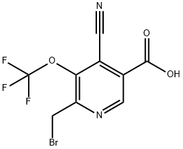 2-(Bromomethyl)-4-cyano-3-(trifluoromethoxy)pyridine-5-carboxylic acid 结构式