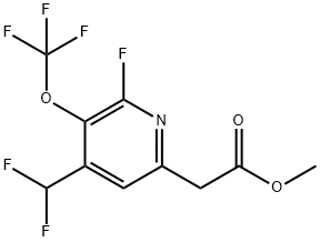 Methyl 4-(difluoromethyl)-2-fluoro-3-(trifluoromethoxy)pyridine-6-acetate 结构式