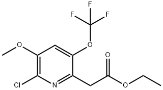 Ethyl 2-chloro-3-methoxy-5-(trifluoromethoxy)pyridine-6-acetate 结构式